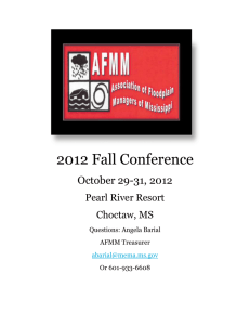 2012 Fall Conference October 29-31, 2012 Pearl River Resort