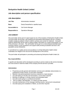 Administration Assistant Job Spec updated 28 6 08