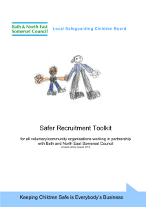 Safer Recruitment Toolkit - Bath & North East Somerset Council