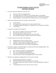 LICENSE LAW TEST QUESTIONS - Tucker School of Real Estate