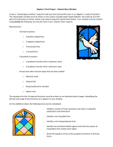 Algebra 1 Final Project – Stained Glass Window Create a “stained