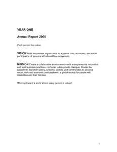 YEAR ONE Annual Report - Burton Blatt Institute at Syracuse