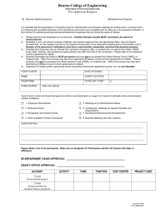 Entertainment Pre-Approval Form - Department of Electrical and