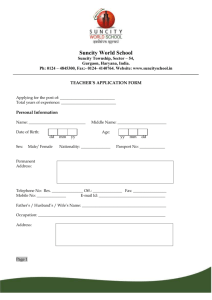 Teacher's Application Form