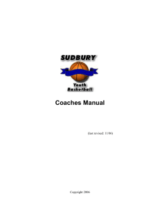 SYB Coaches Manual - Sudbury Youth Basketball