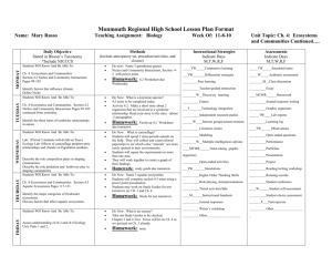 Lesson Observation Form - Monmouth Regional High School