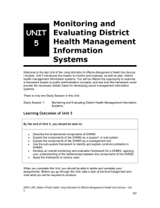Monitoring and Evaluating District Health Management Information