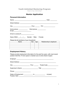 Application Form - Kawartha Youth Unlimited