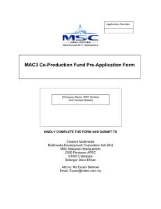 MAC3 Co-Pro Fund Pre-Application Form