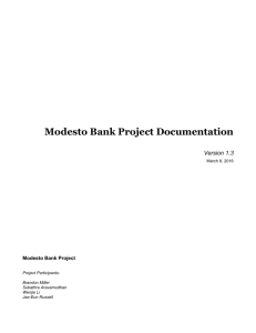 Modesto Bank Project Documentation