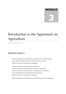 II. The Agreement on Agriculture