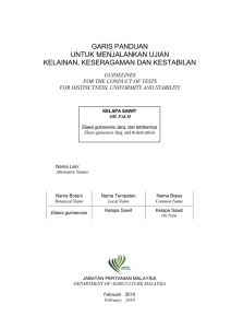 for the conduct of tests - Plant Variety Protection Malaysia