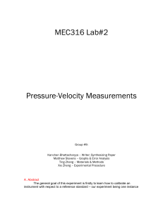 MEC316 L2 - Pressure Velocity Measurements