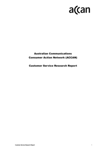 ACCAN Customer Service Project (Final Report 27 May 2009)