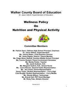 Pickens County School District's Wellness Policies on Physical
