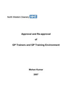 Approval and Re-approval of GP Trainers and GP Training