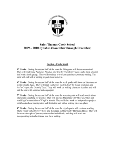 Saint Thomas Choir School 2009 – 2010 Syllabus (November