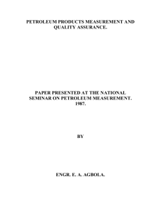 petroleum products measurement and quality assurance