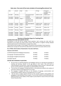 Examination Schedule and Structure of Question Paper