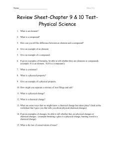 Review Sheet-Chapter 9 Test