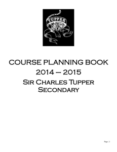 Tupper Course Planning Booklet 2014-2015