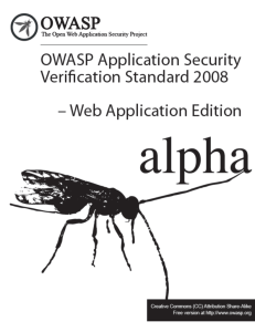 OWASP Application Security Verification Standard 2008