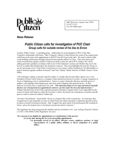 (12/31/01) Press Release: Investigation of PUC