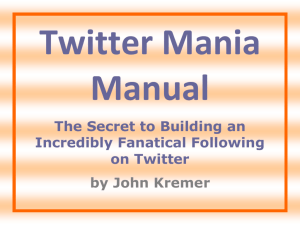 Twitter Mania Manual - Book Marketing Update