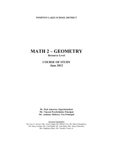 Math 2 - Geometry - Resource - Pompton Lakes School District