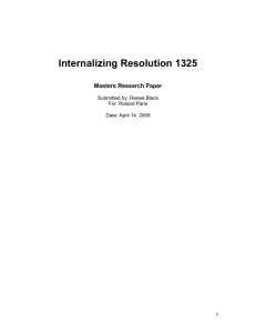 Internalizing Resolution 1325