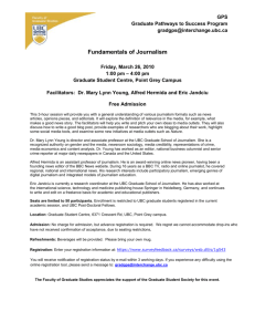 Fundamentals of Journalism Friday, March 26, 2010 1:00 pm – 4:00