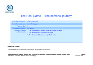 The Real Game - the personal journey