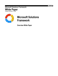 Microsoft Solutions Framework White Paper