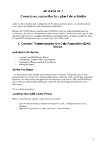 I. Connect Thermocouples to a Data Acquisition (DAQ) Device