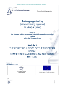 competences and case-law in criminal matters