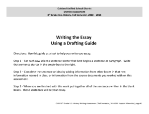 CHEROKEE WRITING ASSESSMENT – PAPER OUTLINE TOOL
