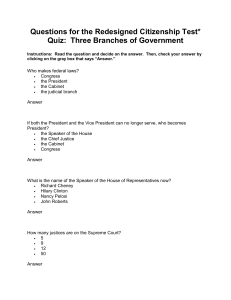 The 3 Branches Word Quiz