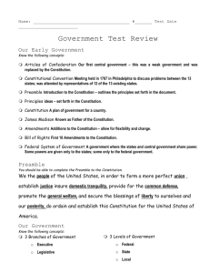 Government Test Study Guide ANSWERS