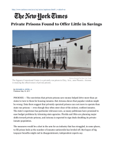 Private Prisons Found to Offer Little in Savings