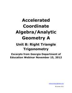 Parent Unit 8 Guide for Accelerated Coordinate Algebra