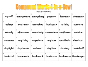 Compound Words 4 in a row board game