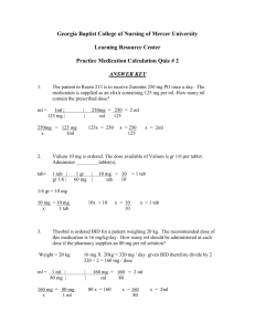 Math Practice Quiz 2- answer key