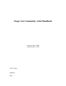 OAC Artist Handbook - Osage Arts Community