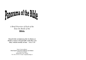 A Panorama of the Bible