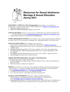 RESOURCES FOR SEXUAL ABSTINENCE