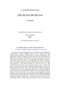 THE BLIND MUSICIAN, An Etude by Vladimir Korolenko