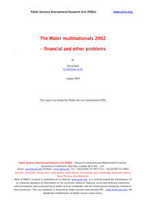 2.1.1 Water multinationals