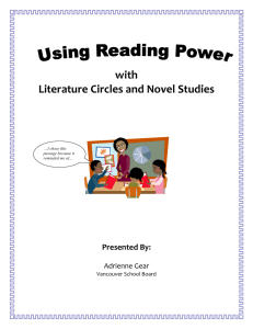 with Literature Circles and Novel Studies Presented By: Adrienne