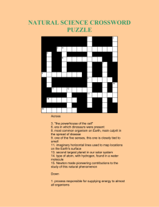 natural science crossword puzzle - TOK
