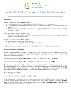 Indirect Cost Policy for Applicant & Grantee Organizations